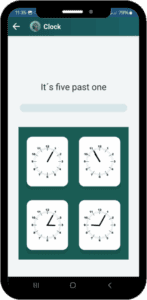 AphasiaAid clock reading exercise - analog time recognition training for aphasia patients to improve daily orientation and cognitive skill