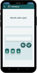 AphasiaAid definition matching exercise - stroke recovery app helping patients connect word meanings to rebuild language comprehension