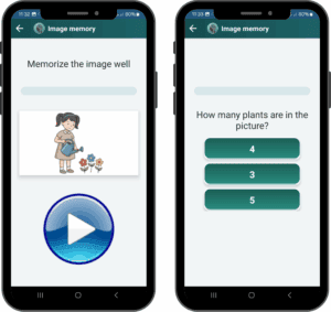 AphasiaAid image‑memory exercise for visual recognition training, supporting attention in people with aphasia.
