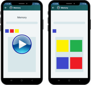 AphasiaAid memory game - visual recall exercise for stroke survivors to strengthen short-term memory and cognitive rehabilitation